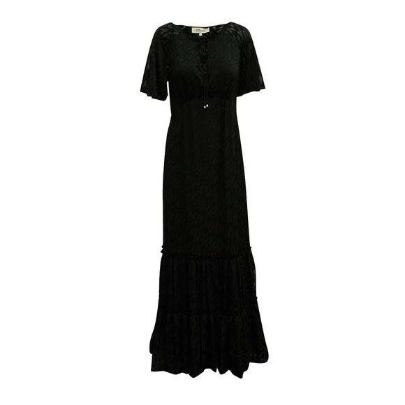 Diane Von Furstenberg Semi Sheer Dress with Tiger Design in...